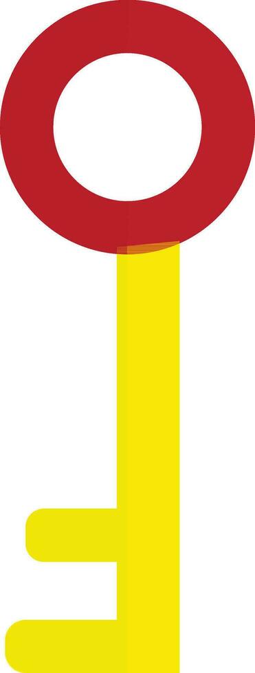 Flat style red and yellow key on white background. vector