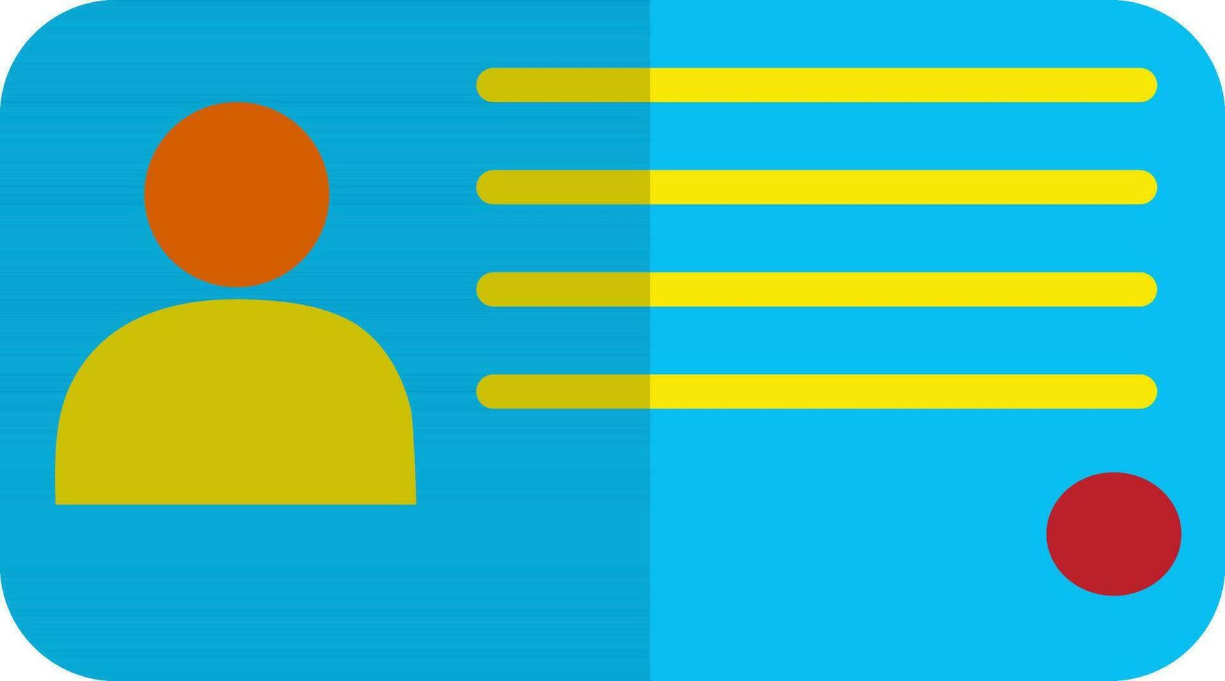 Blue and yellow identity card in flat style. vector