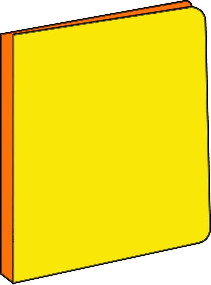 Yellow and orange file in black line art. vector