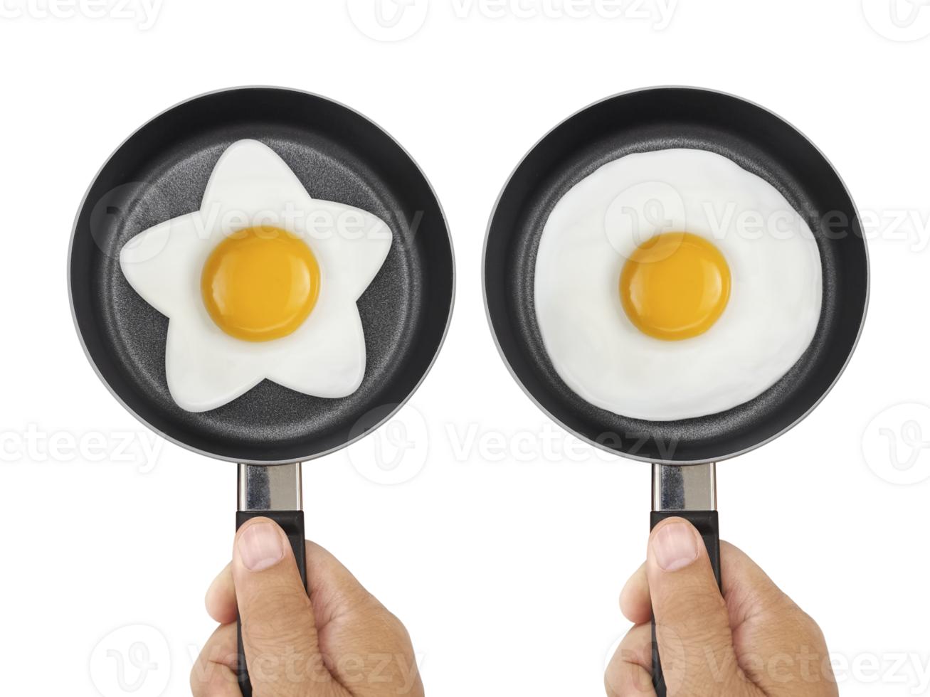 Fried egg on a pan, transparent background png