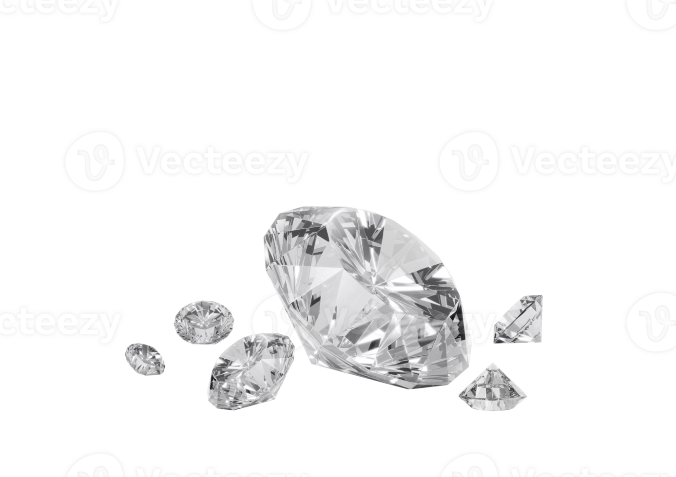 Shiny brilliant diamond placed on transparent background png