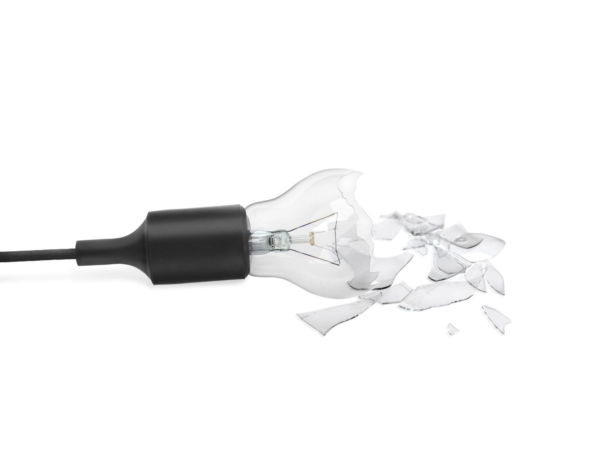 Broken light bulb, transparent background 24851139 PNG