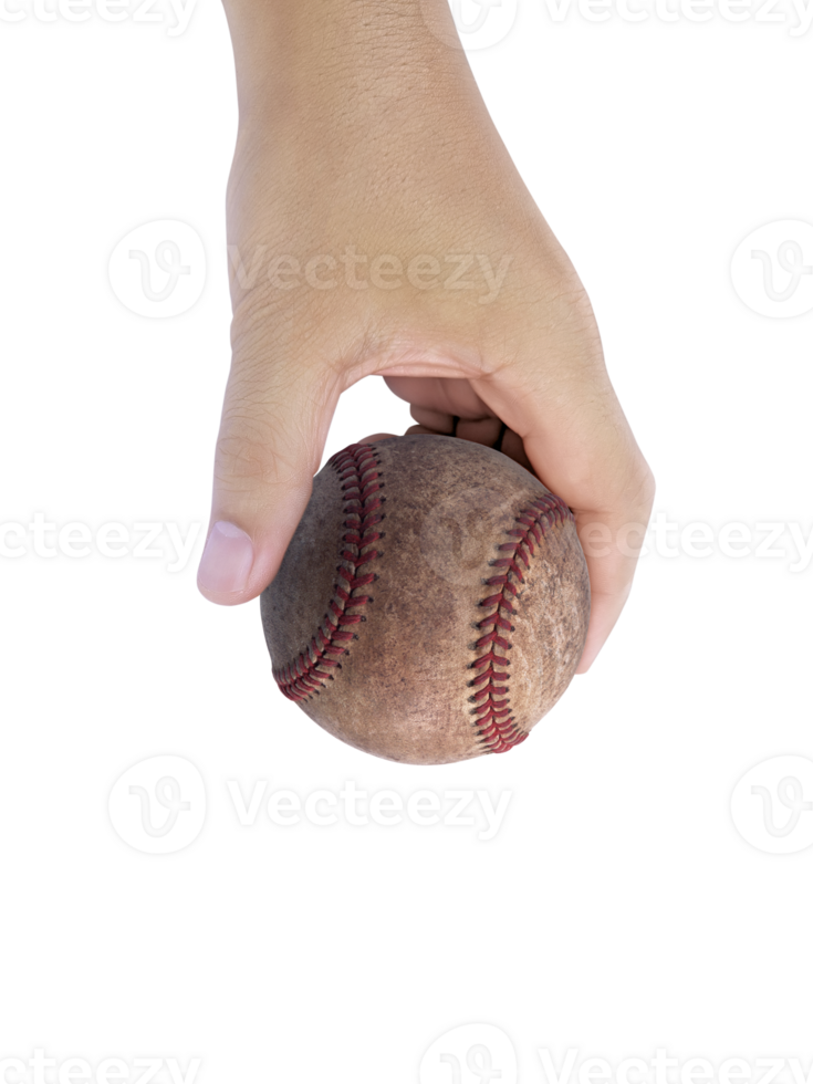 Baseball in hand, transparent background png