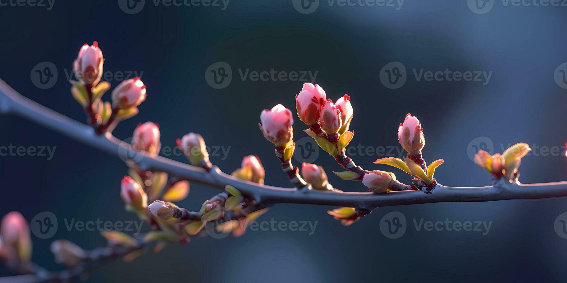 blurres flower bud copy space background, AI Generated photo