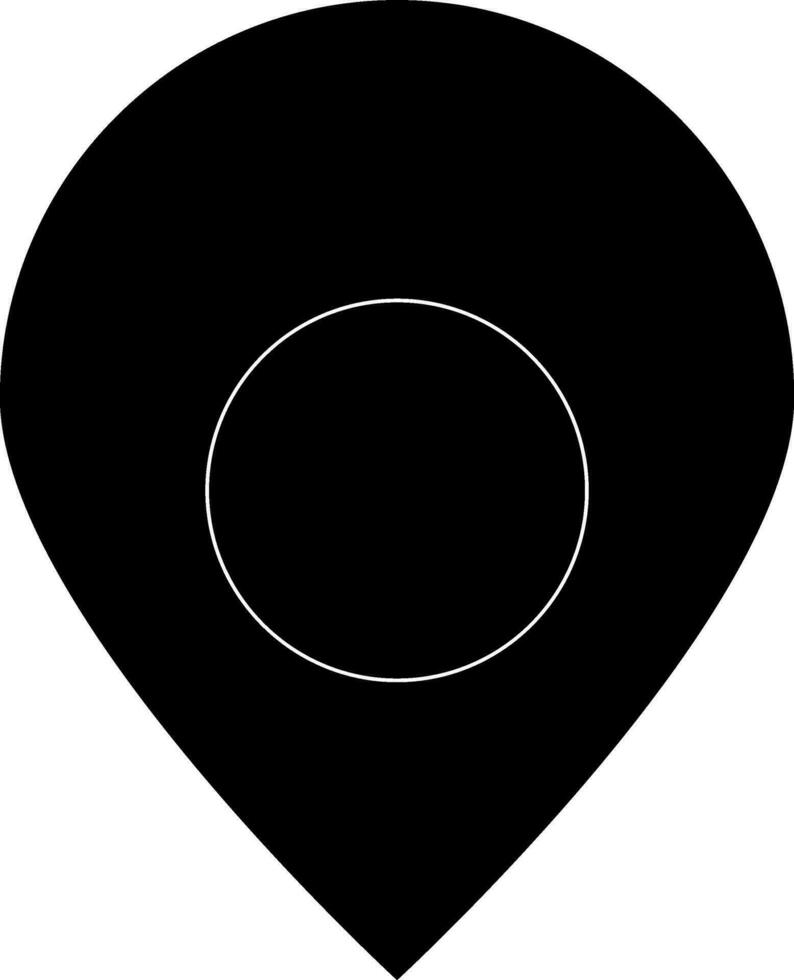 Black map pointer in flat style. vector