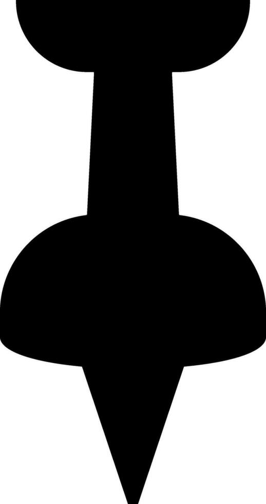 Black push pin on white background. vector