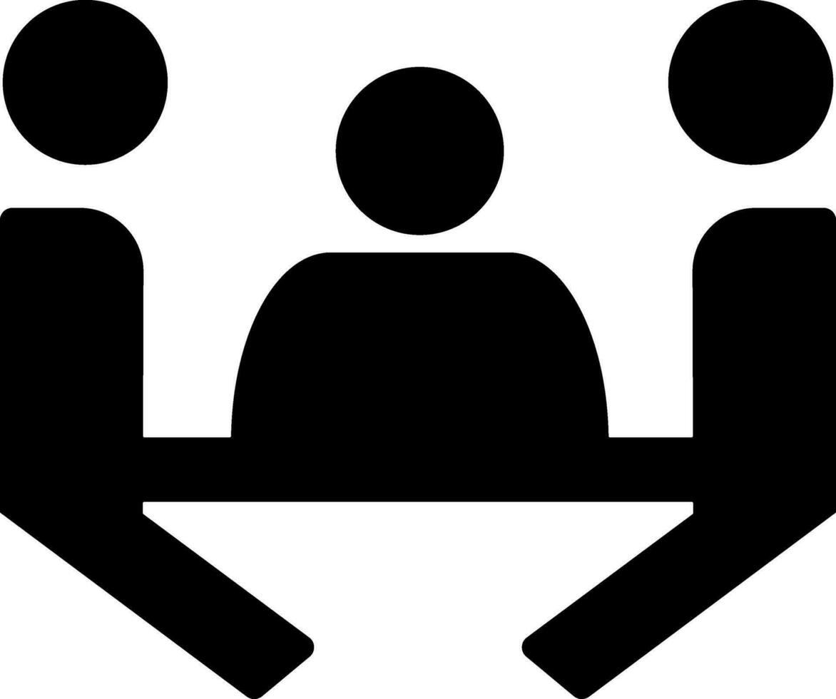 Conference meeting human in black color. vector