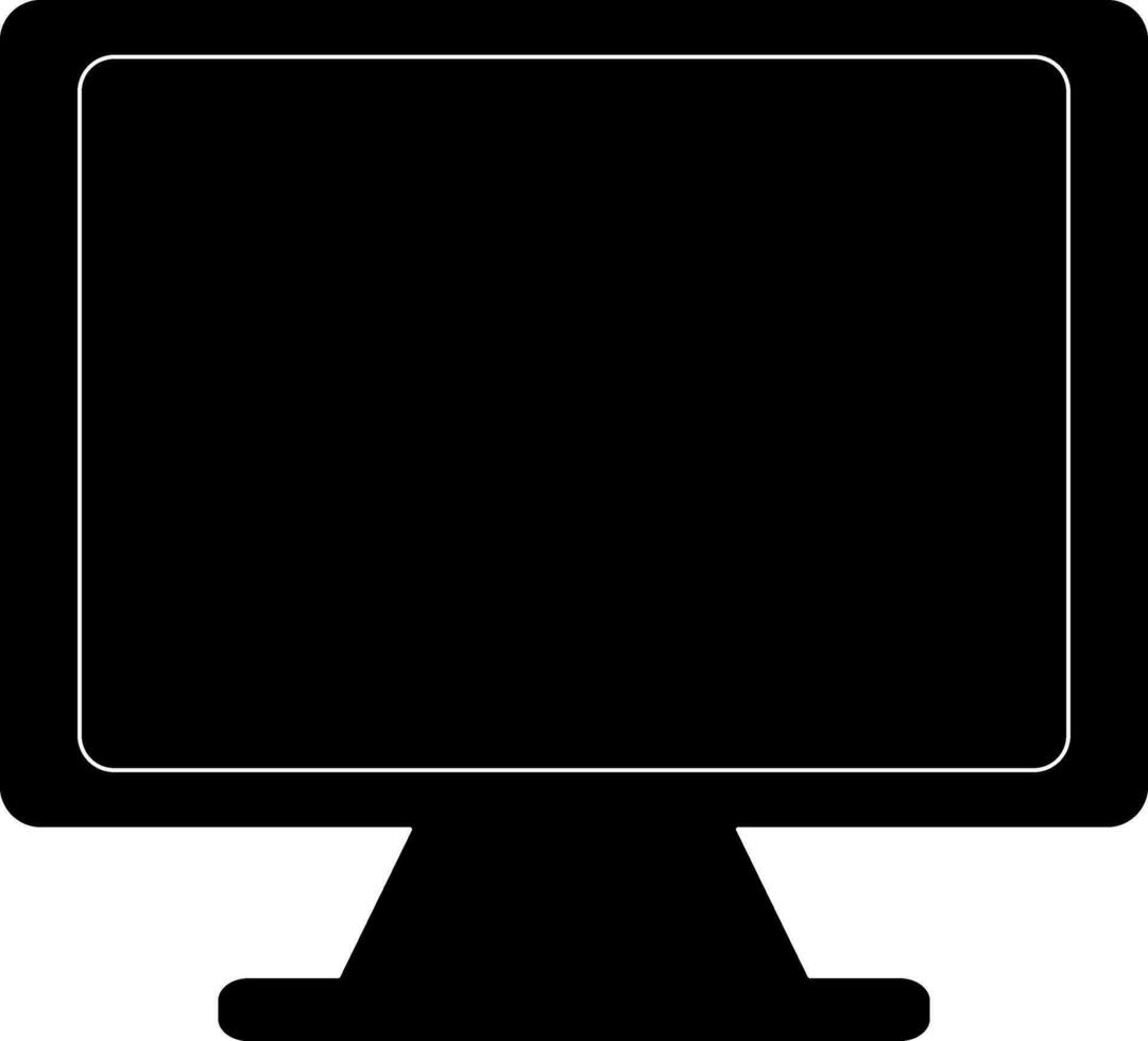 Blank computer in black color. vector