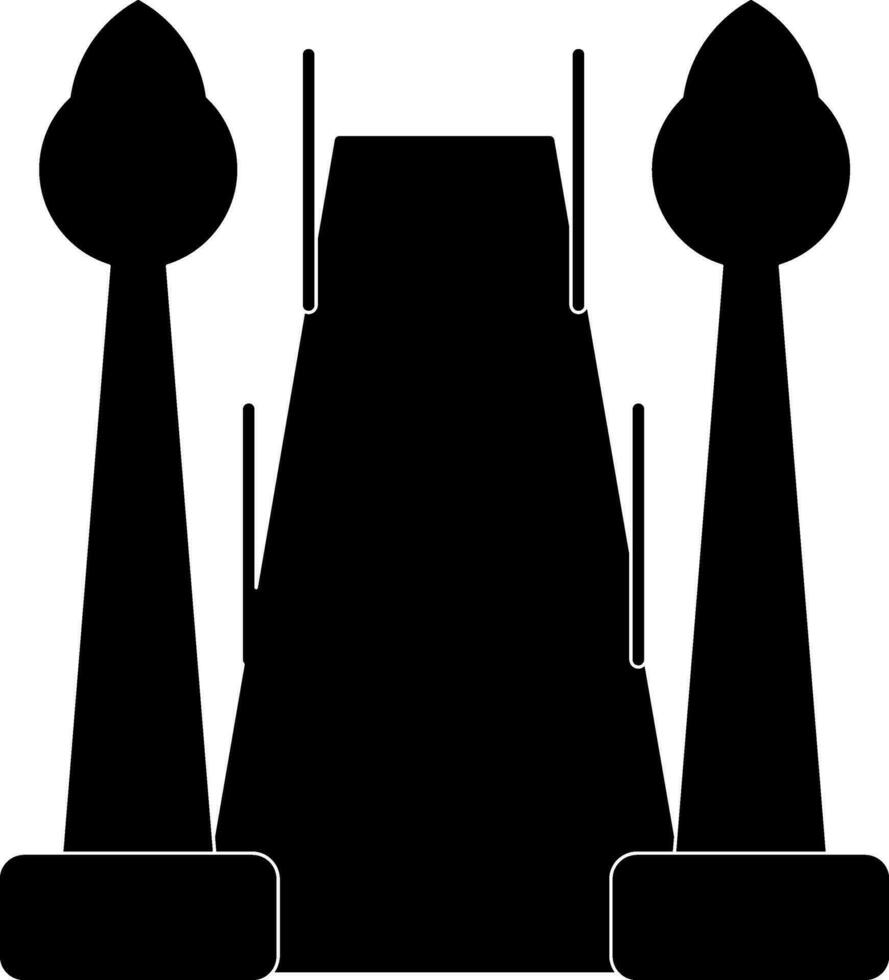 Black fence with carpet. vector