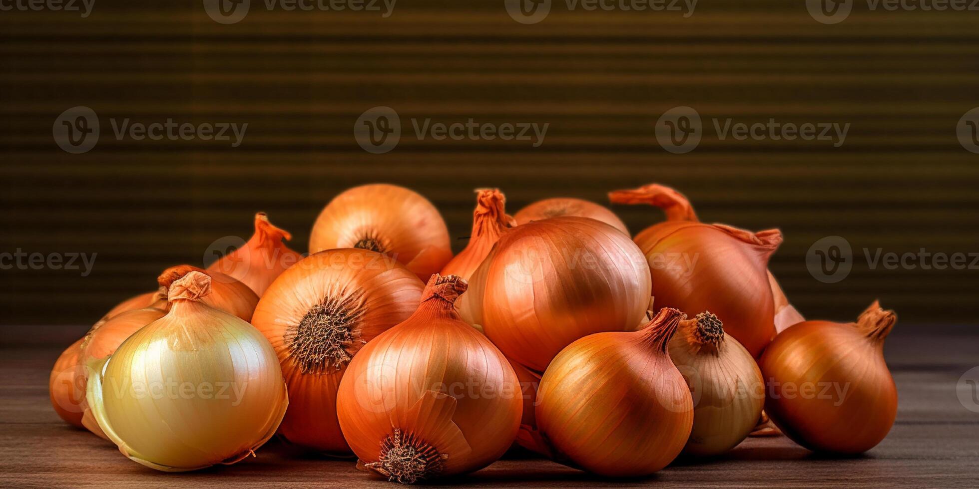 Onion organic vegetable copy space blurred background, photo