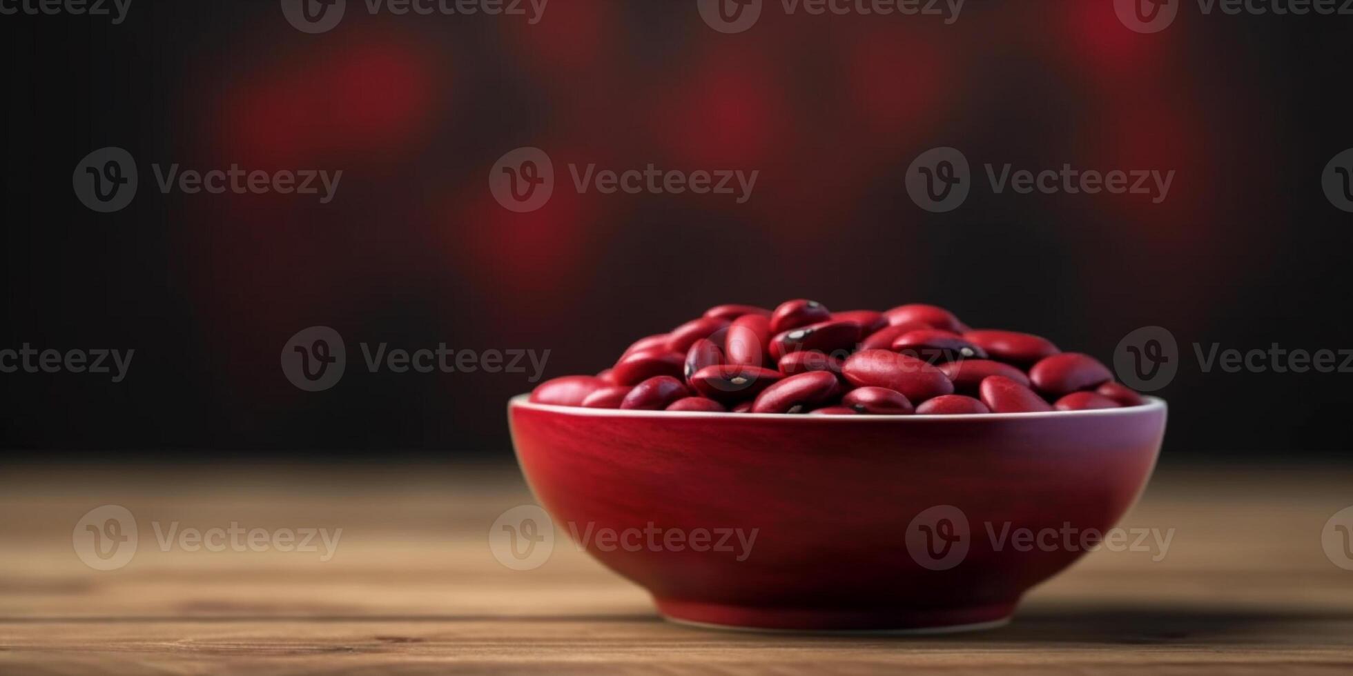 Red bean organic vegetable for cooking copy space blurred background, photo