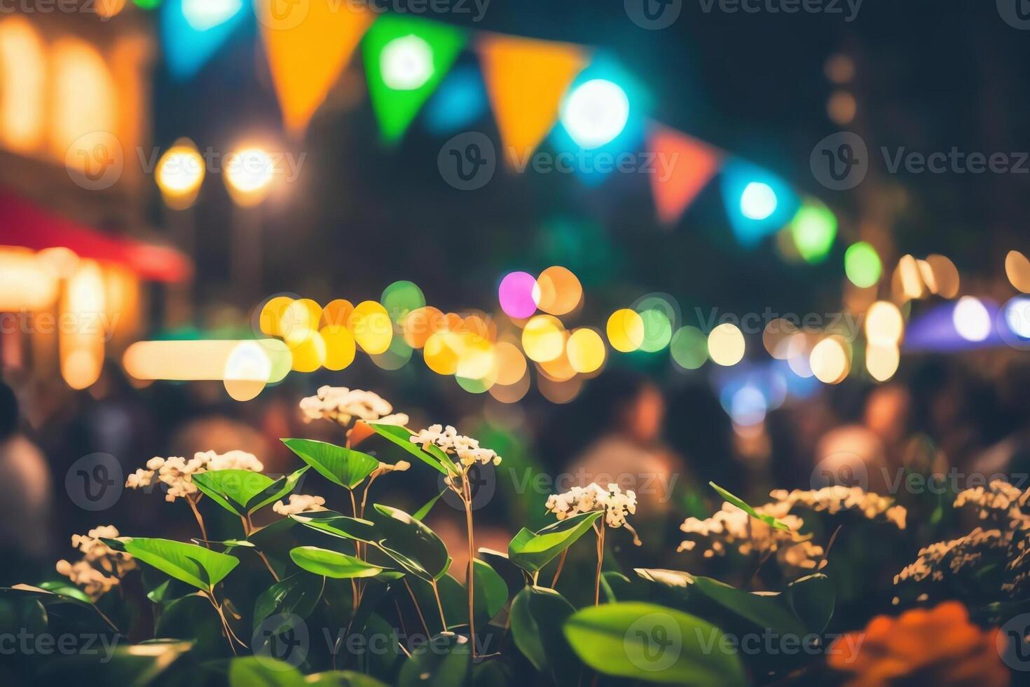 Representation of Street Bar Vibes Bokeh Background of Beer Restaurant in Asia . . photo