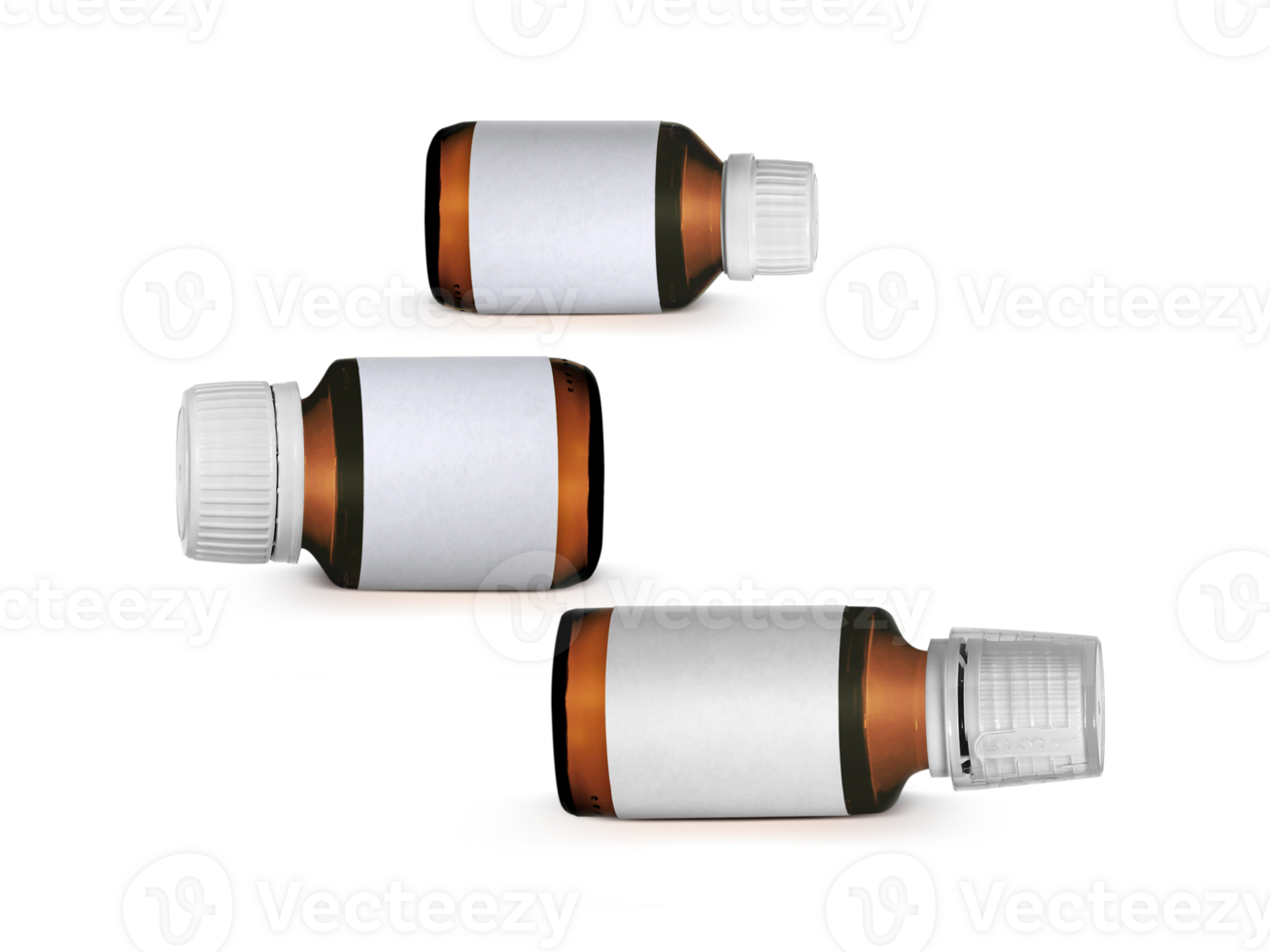 Castanho remédio garrafa com rótulo, transparente fundo png
