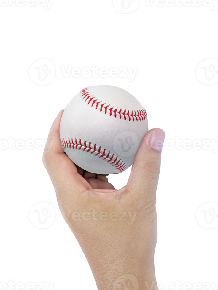 Baseball in hand, transparent background png