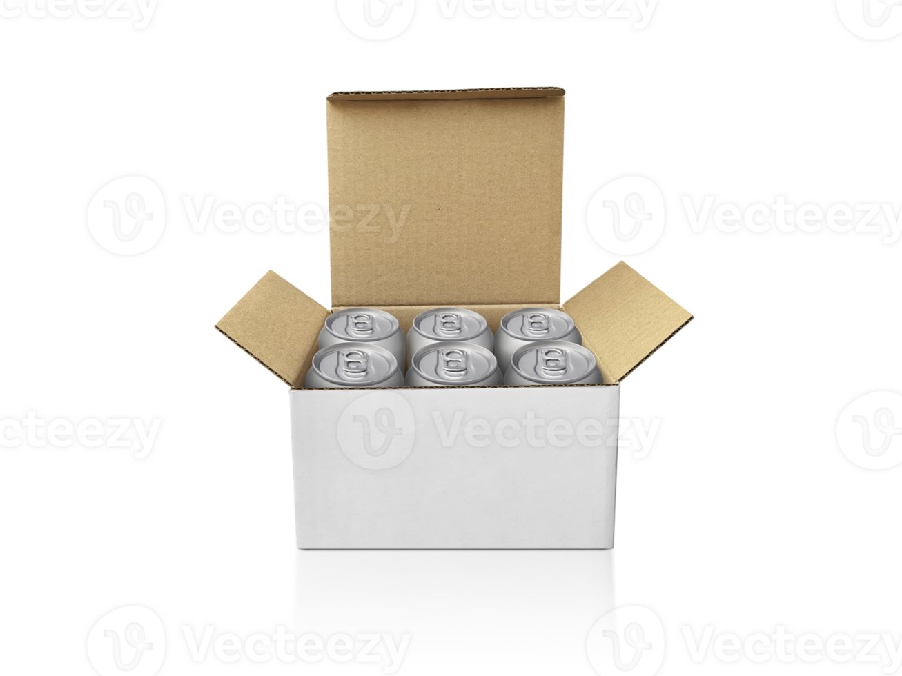 Box with cans, transparent background png