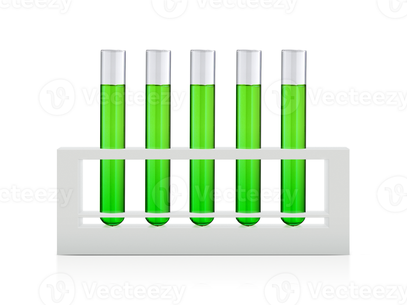 Green liquids in test tubes, transparent background png