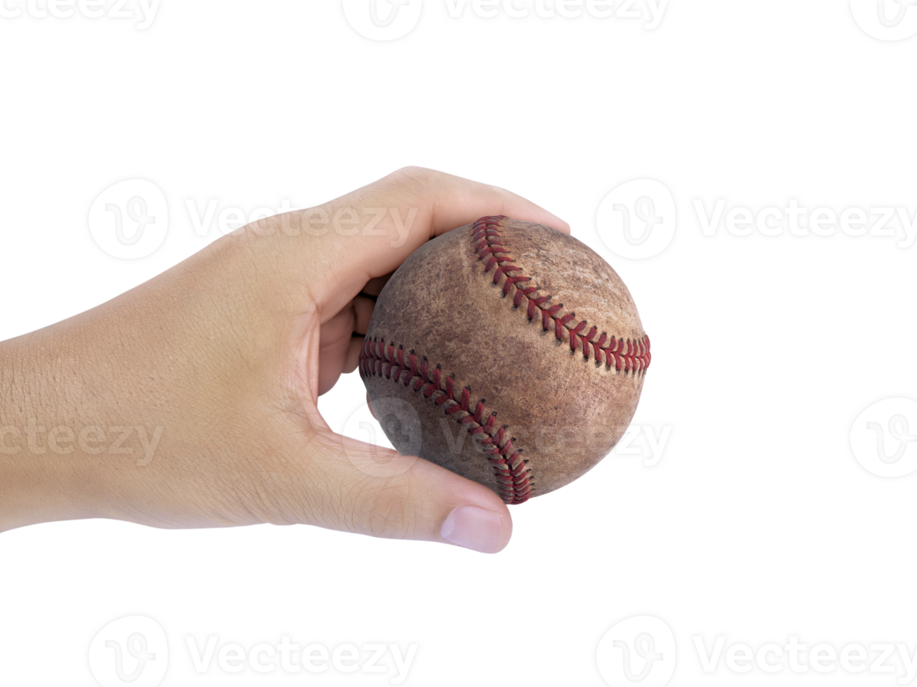 Baseball in hand, transparent background png