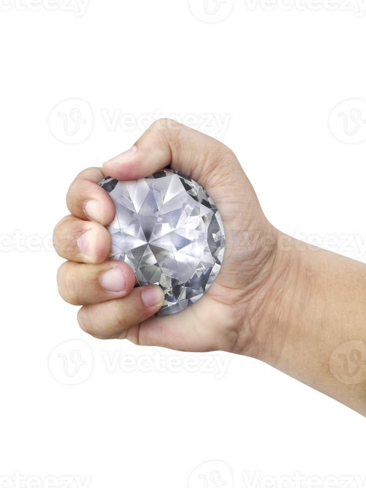 Large Crystal Diamonds at hand. transparent background png