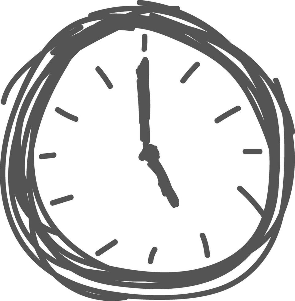 Hand drawn illustration of a clock. vector