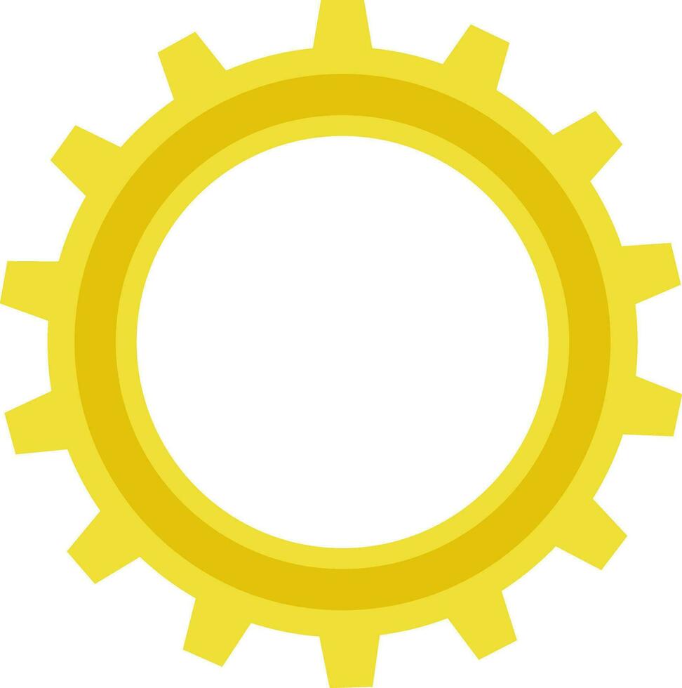 Yellow cogwheel or gear infographic element. vector
