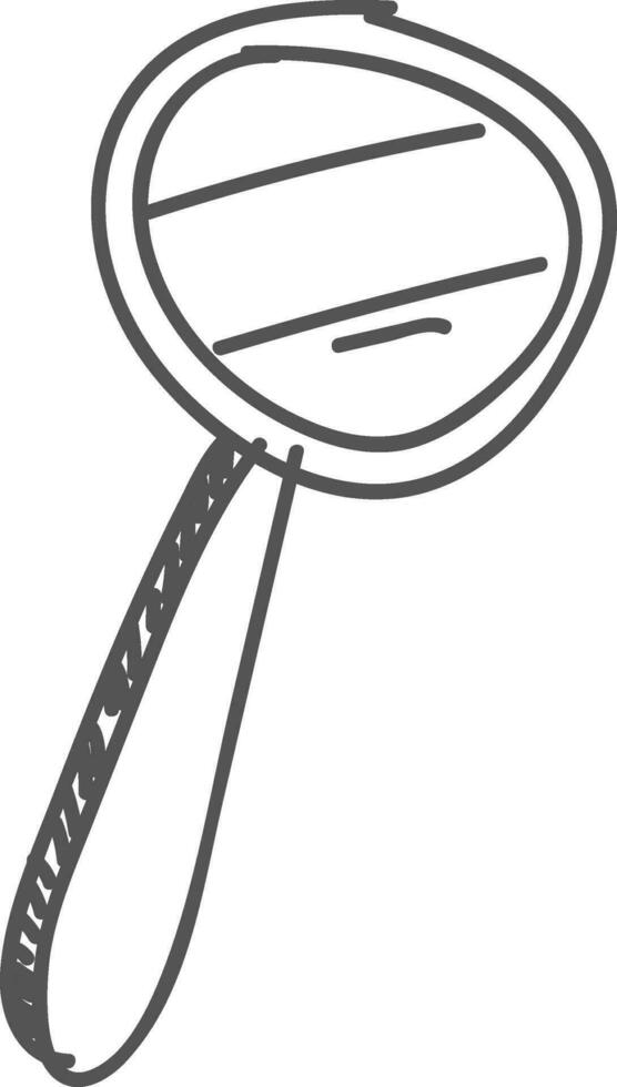 Hand drawn illustration of magnifier. vector