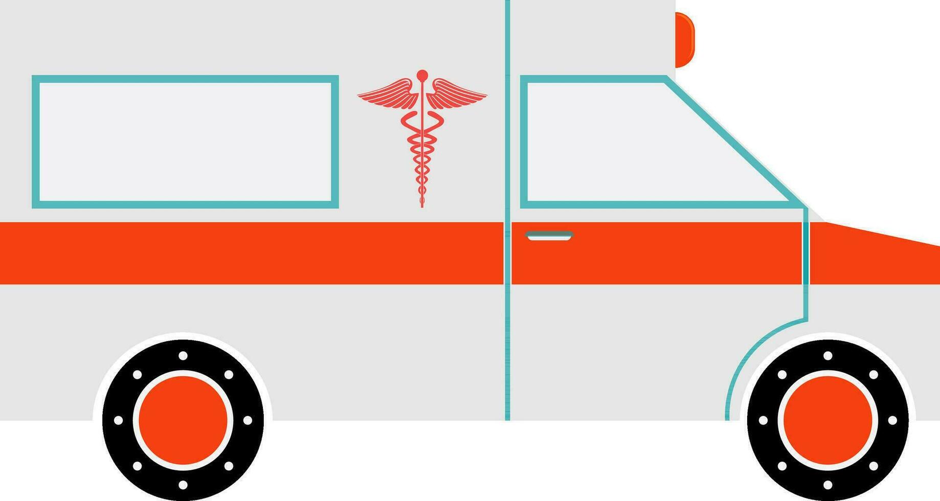 plano ilustración de un ambulancia. vector