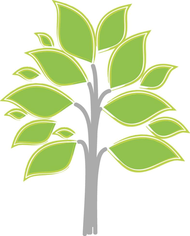 Flat illustration of green tree. vector