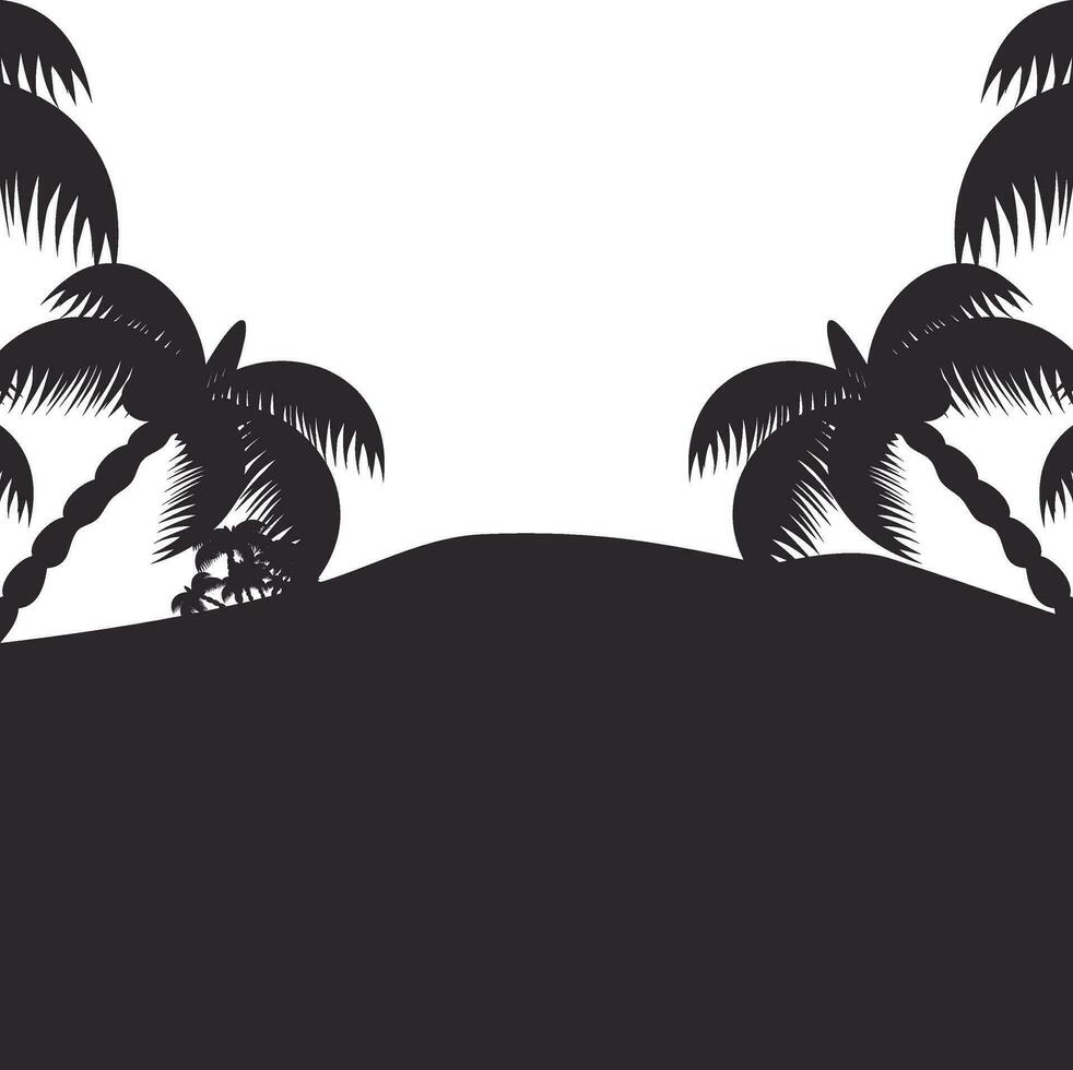 Nature view with palm trees. vector