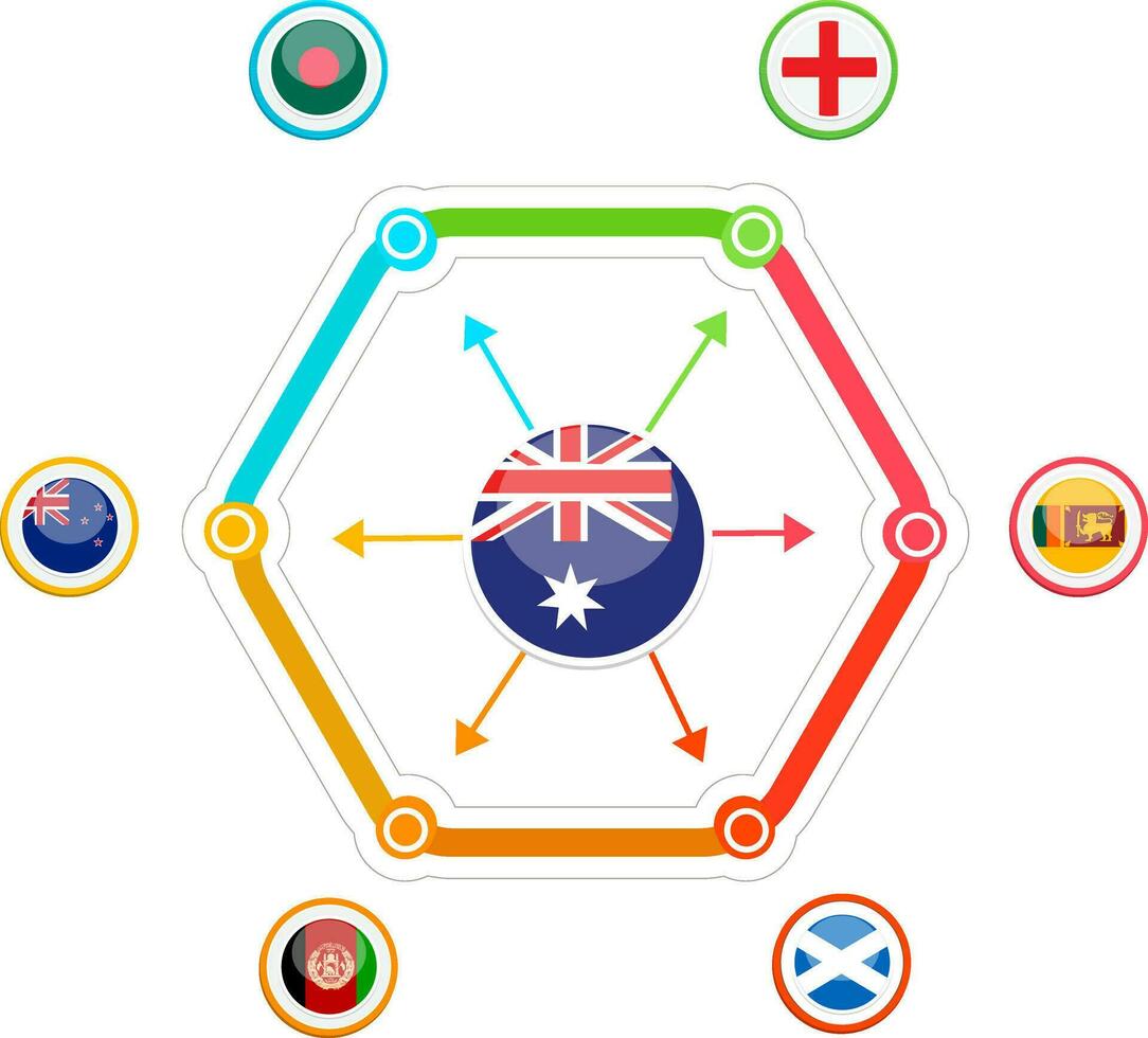 Cricket match schedule with countries flags. vector
