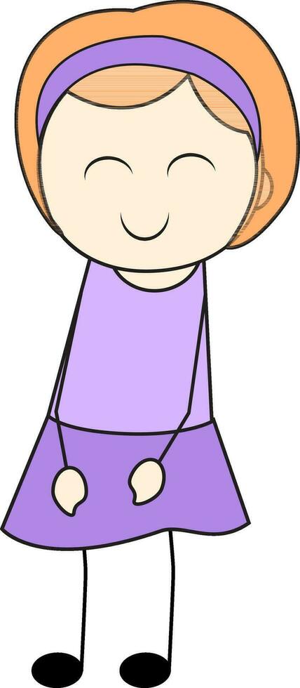 Cute cartoon character of girl. vector