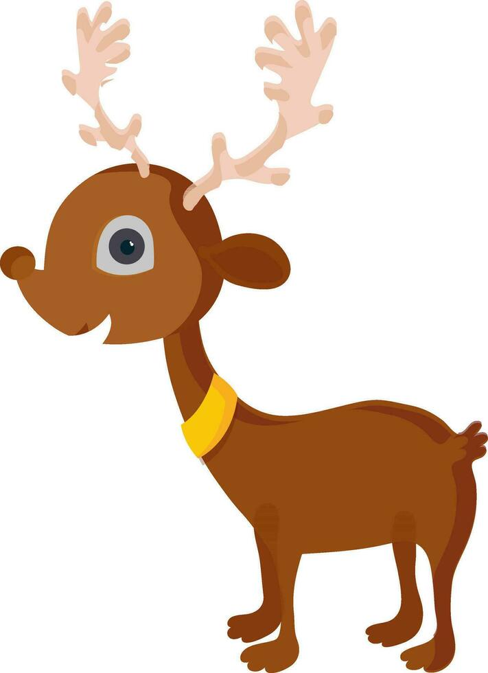 Illustration of cute brown reindeer. vector