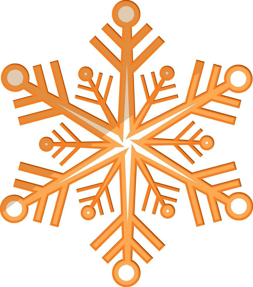 Beautiful orange snowflake design. vector