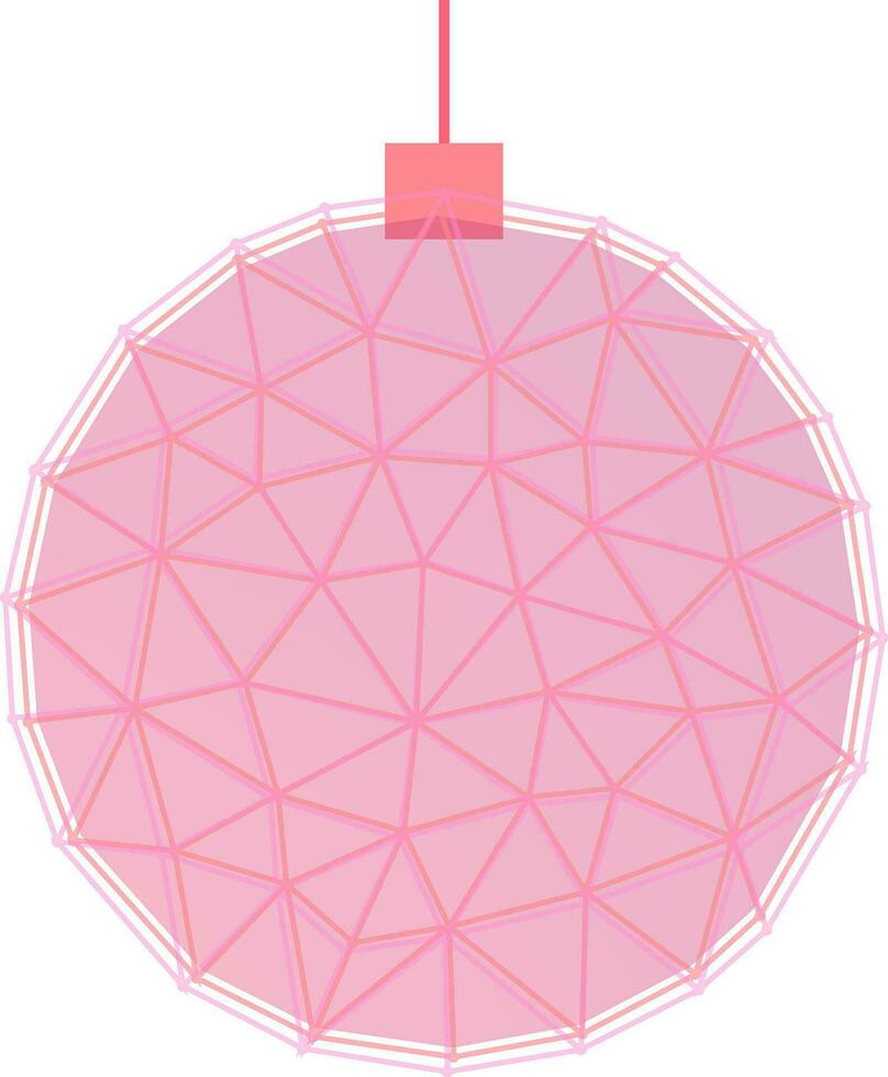 Flat pink Christmas Ball with abstract design. vector