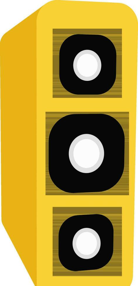 3d amarillo audio altavoz diseño. vector