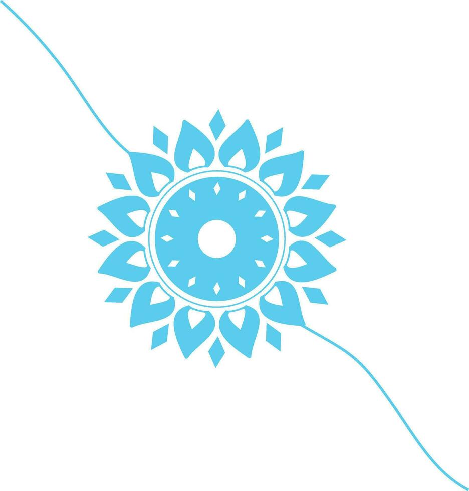 Flat illustration of sky blue Rakhi design. vector