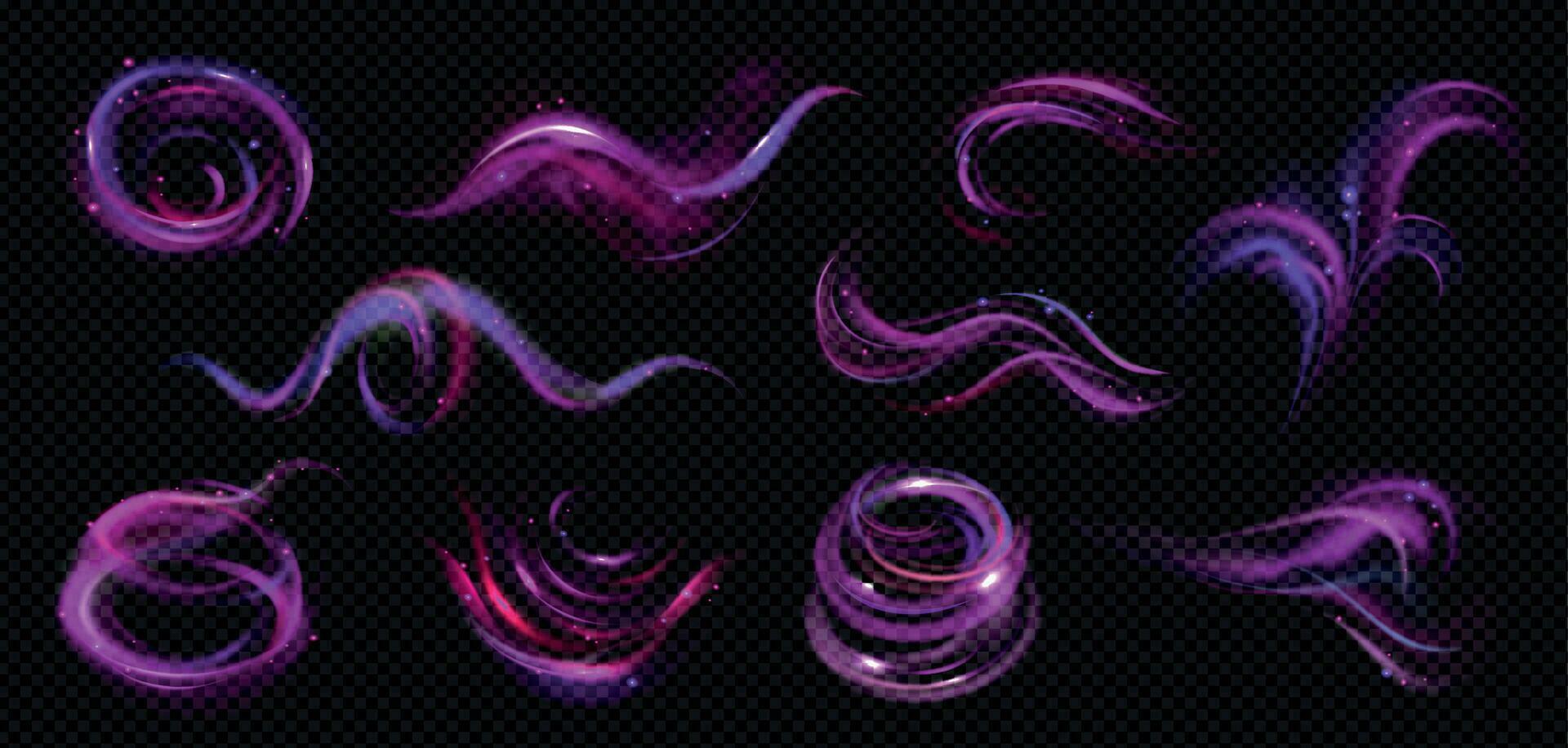 Neon Wind Swirls Collection vector