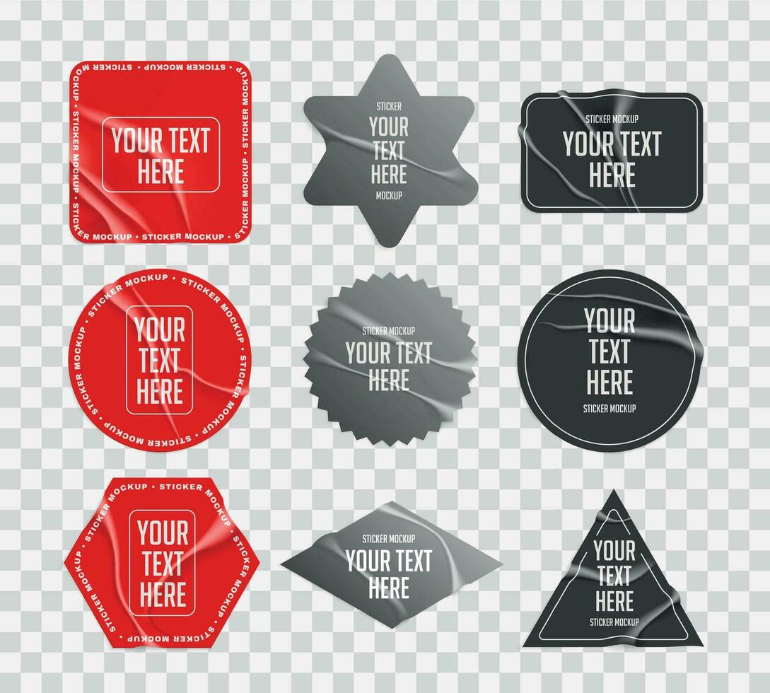 Marble Labels Stickers Set vector