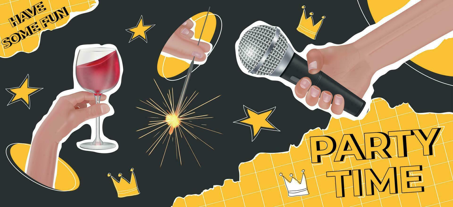 Party Time Collage vector
