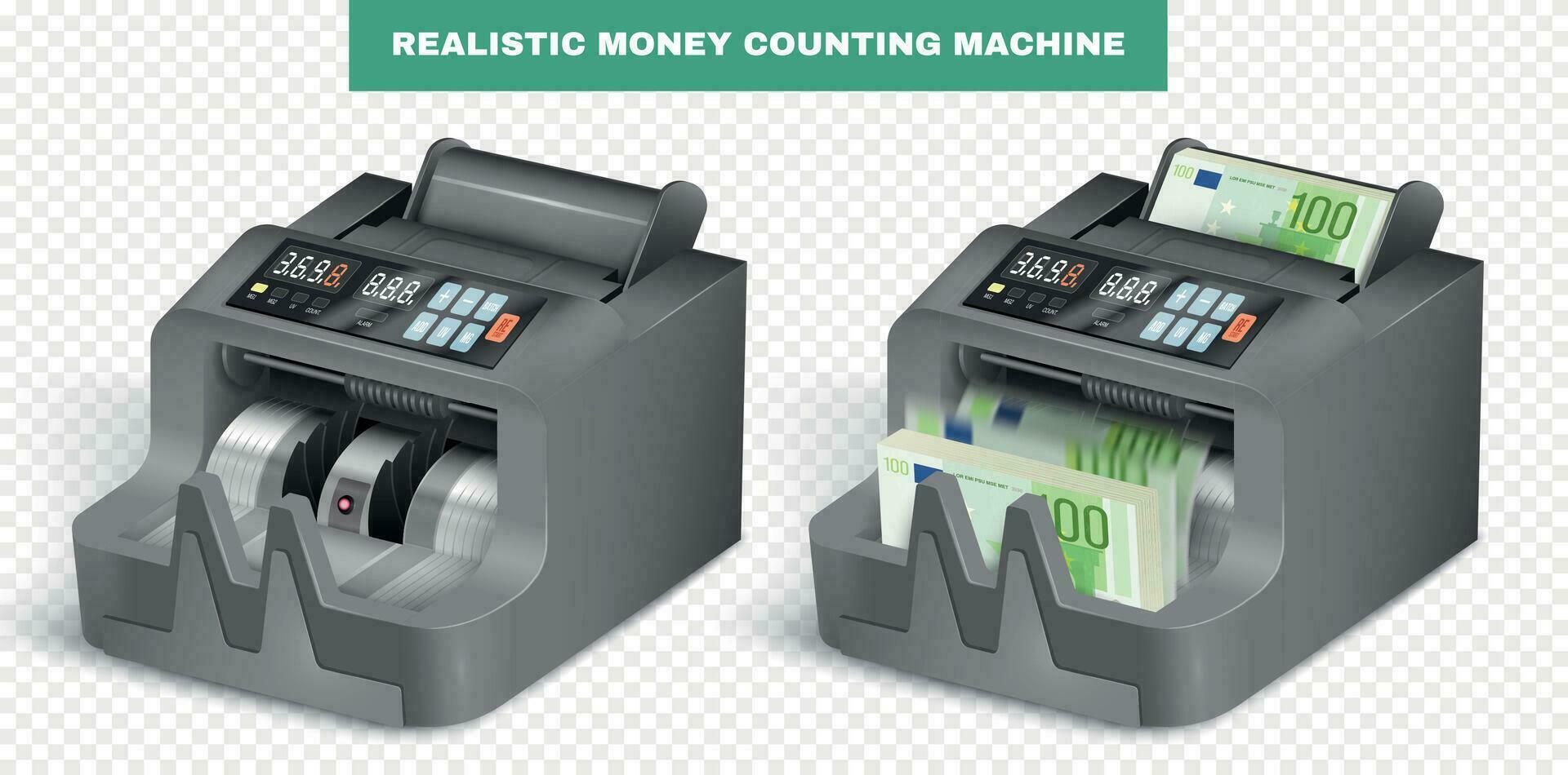 Money Counting Machine Set vector