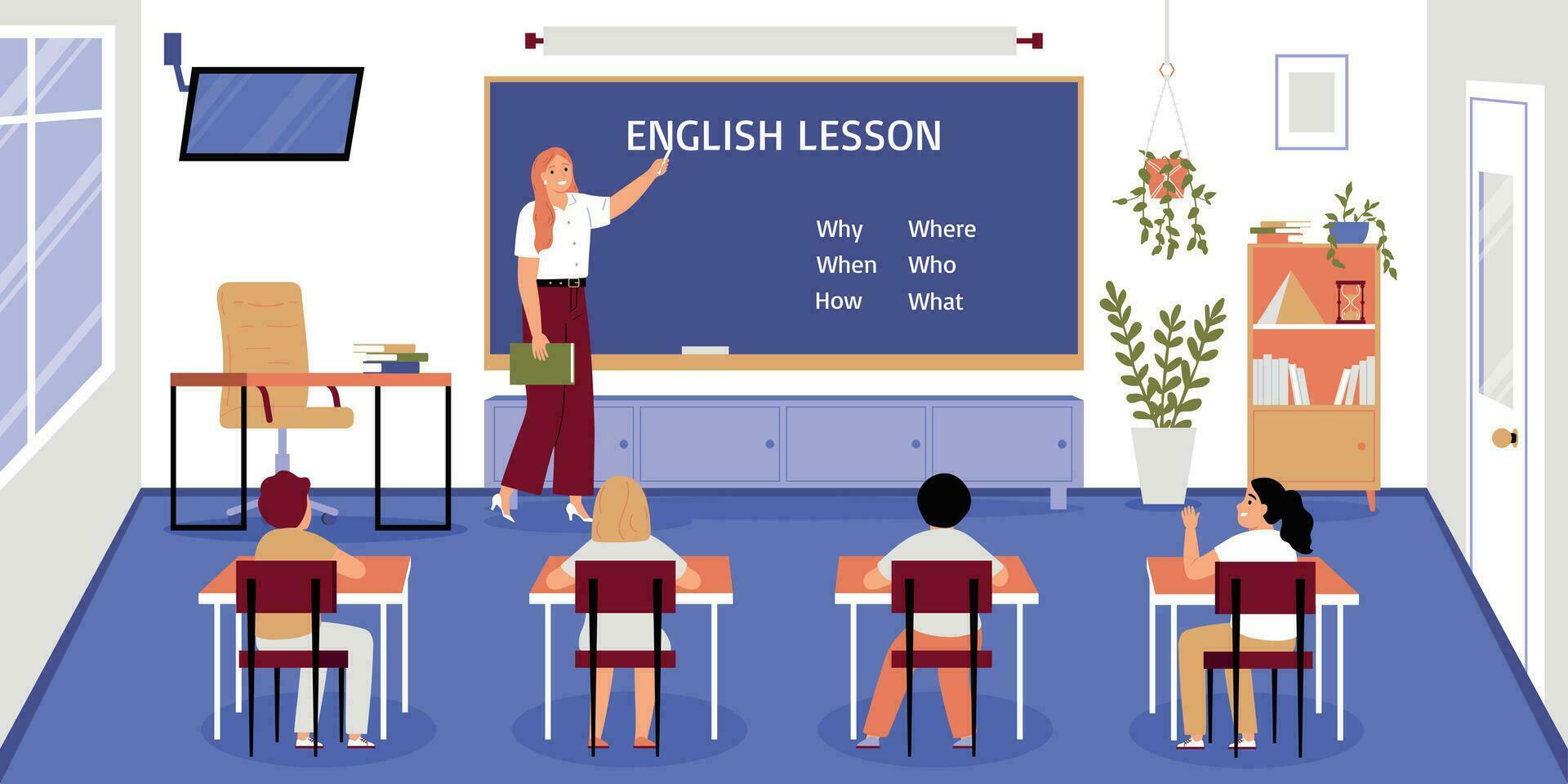 School English Teacher Illustration vector