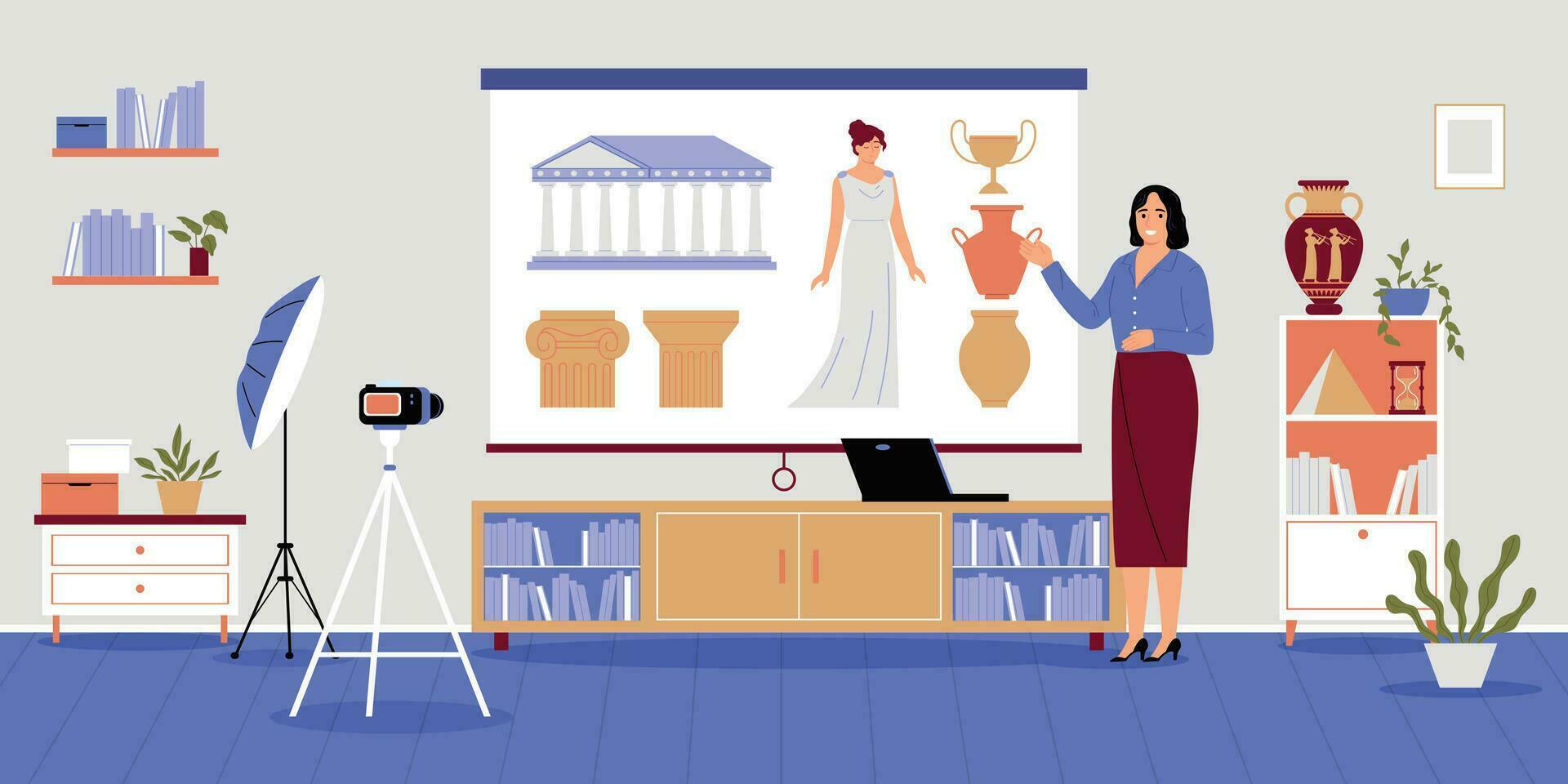 Flat School Teacher vector