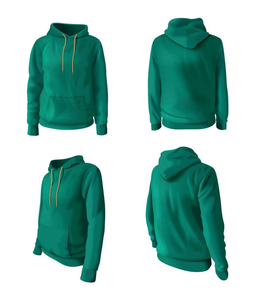 Hoodie Realistic Set vector