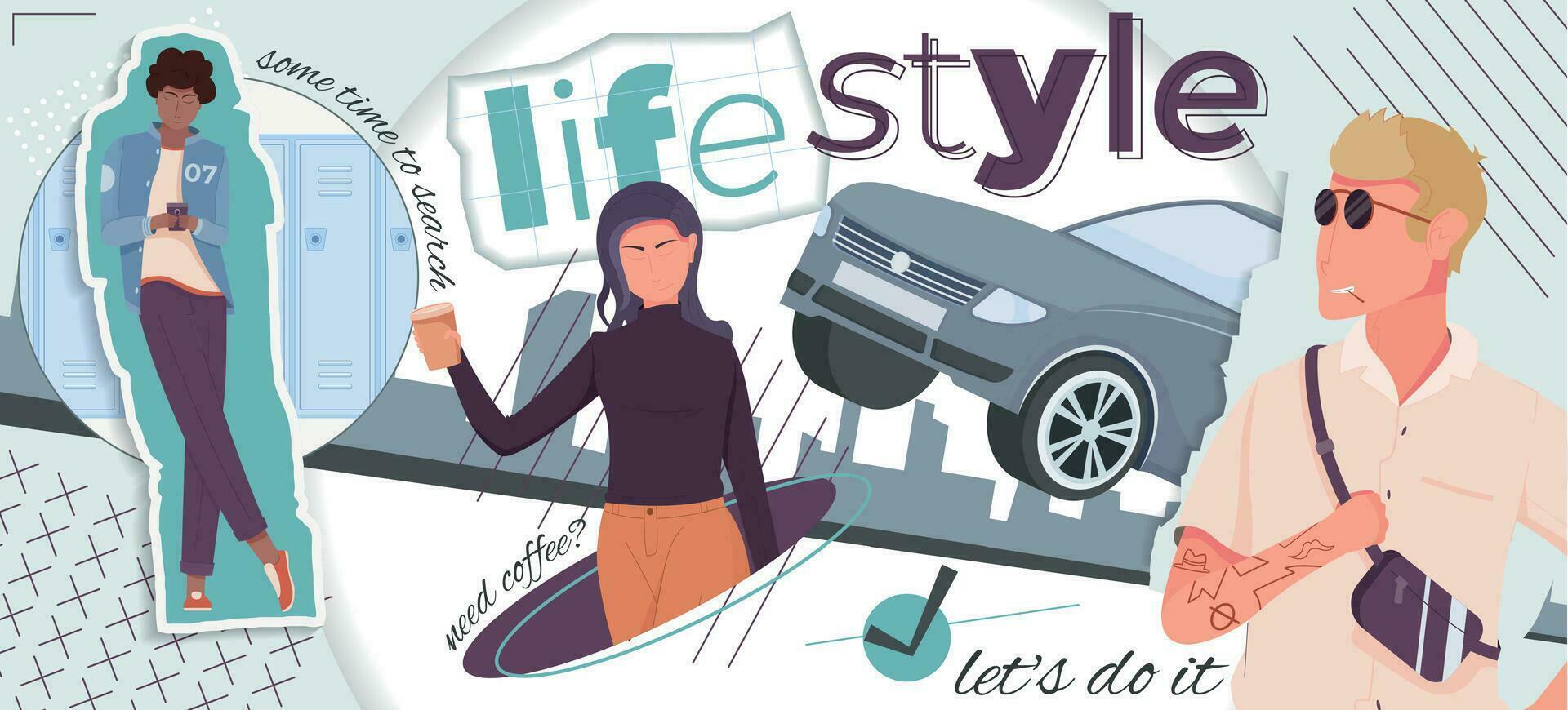 People Lifestyle Collage vector