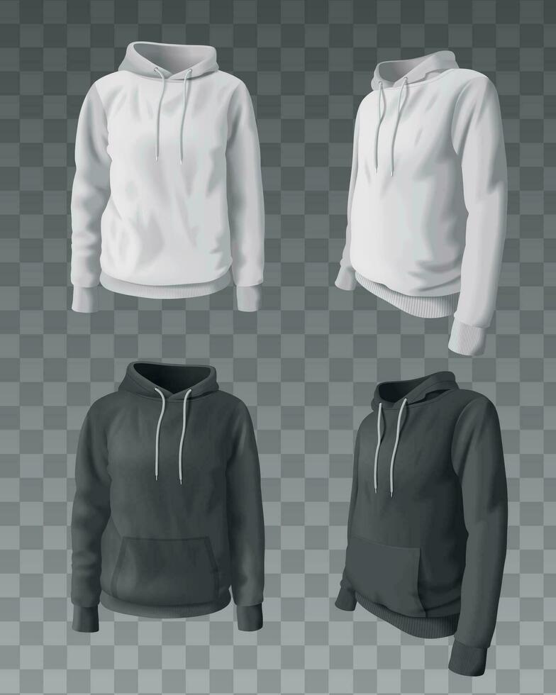 Hoodies Realistic Set vector