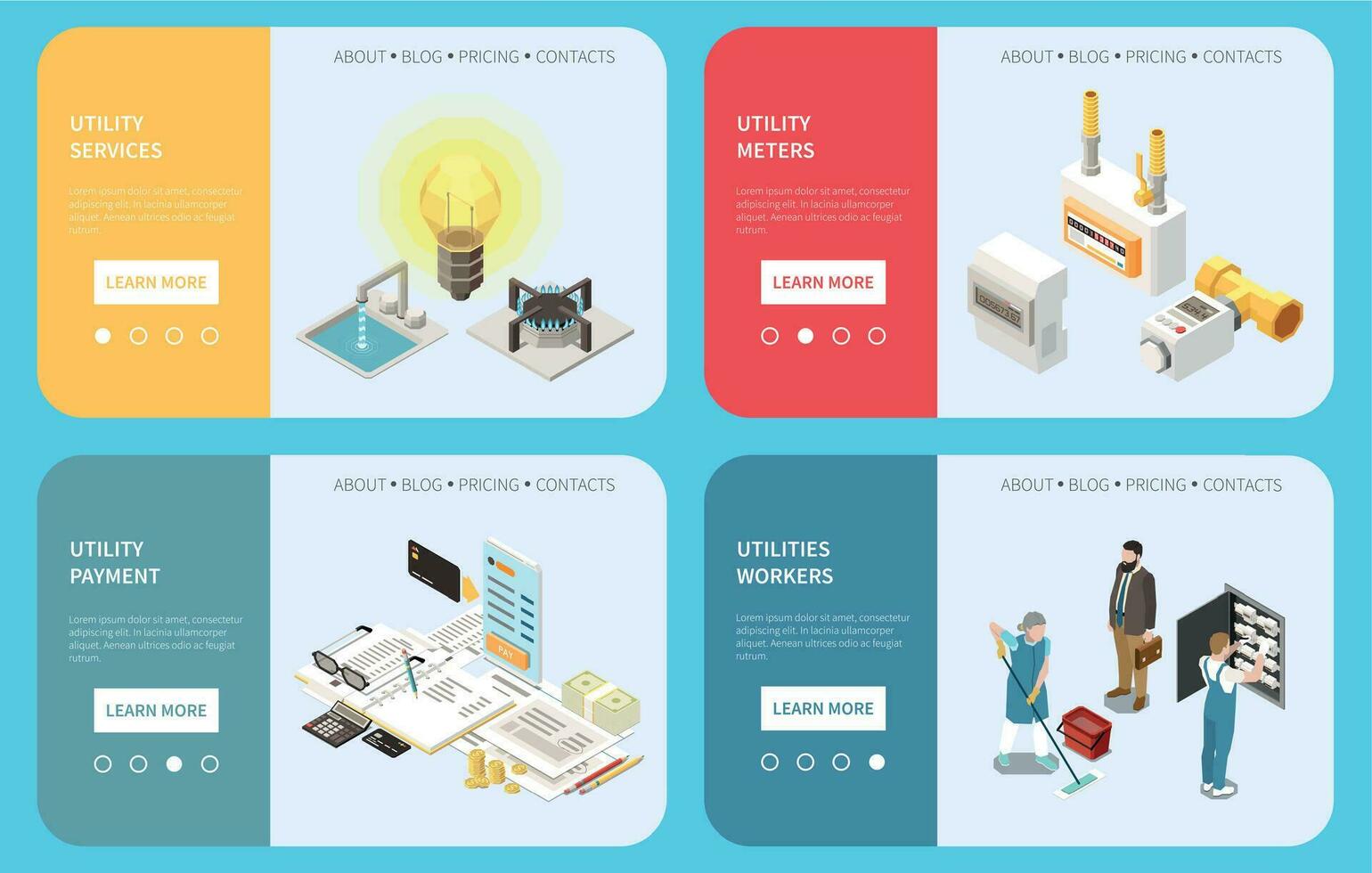 Utility Expences Banner Set vector