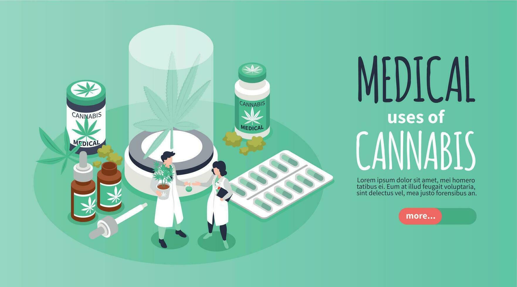 Medical Cannabis Horizontal Banner vector
