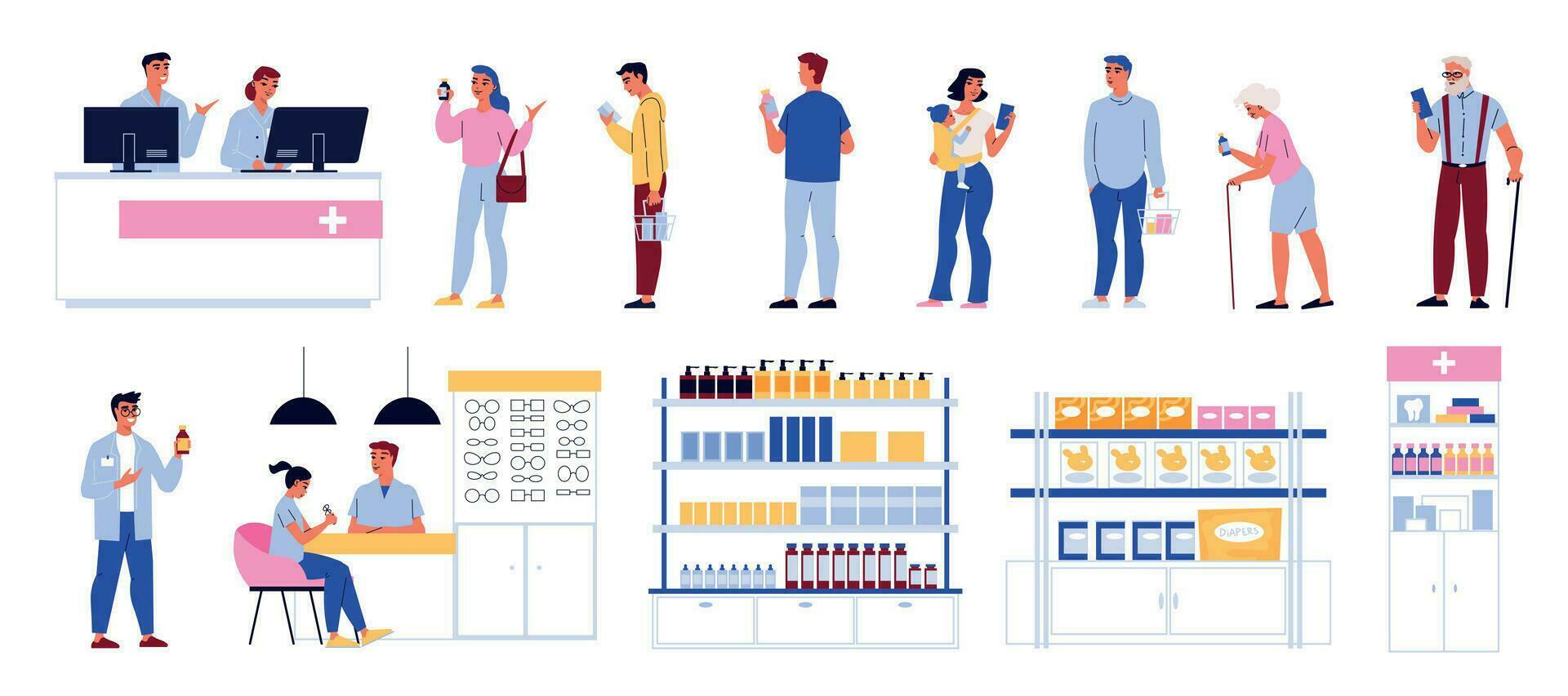 Pharmacy Medical Set vector