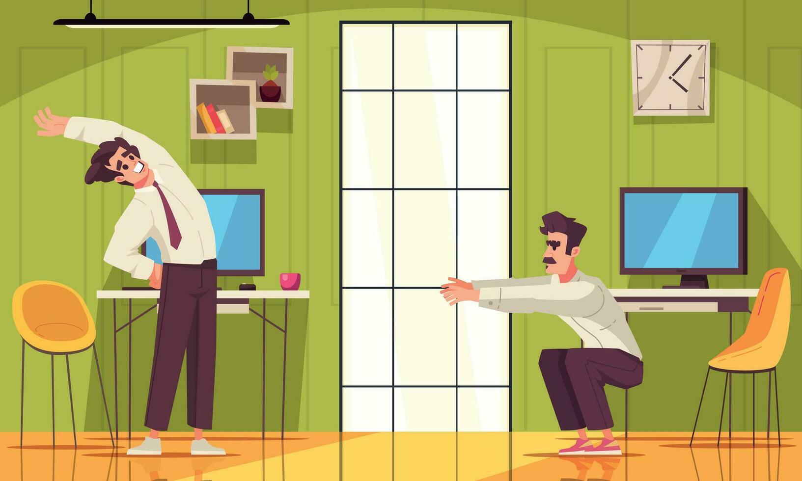 Workplace Stretches Poster vector