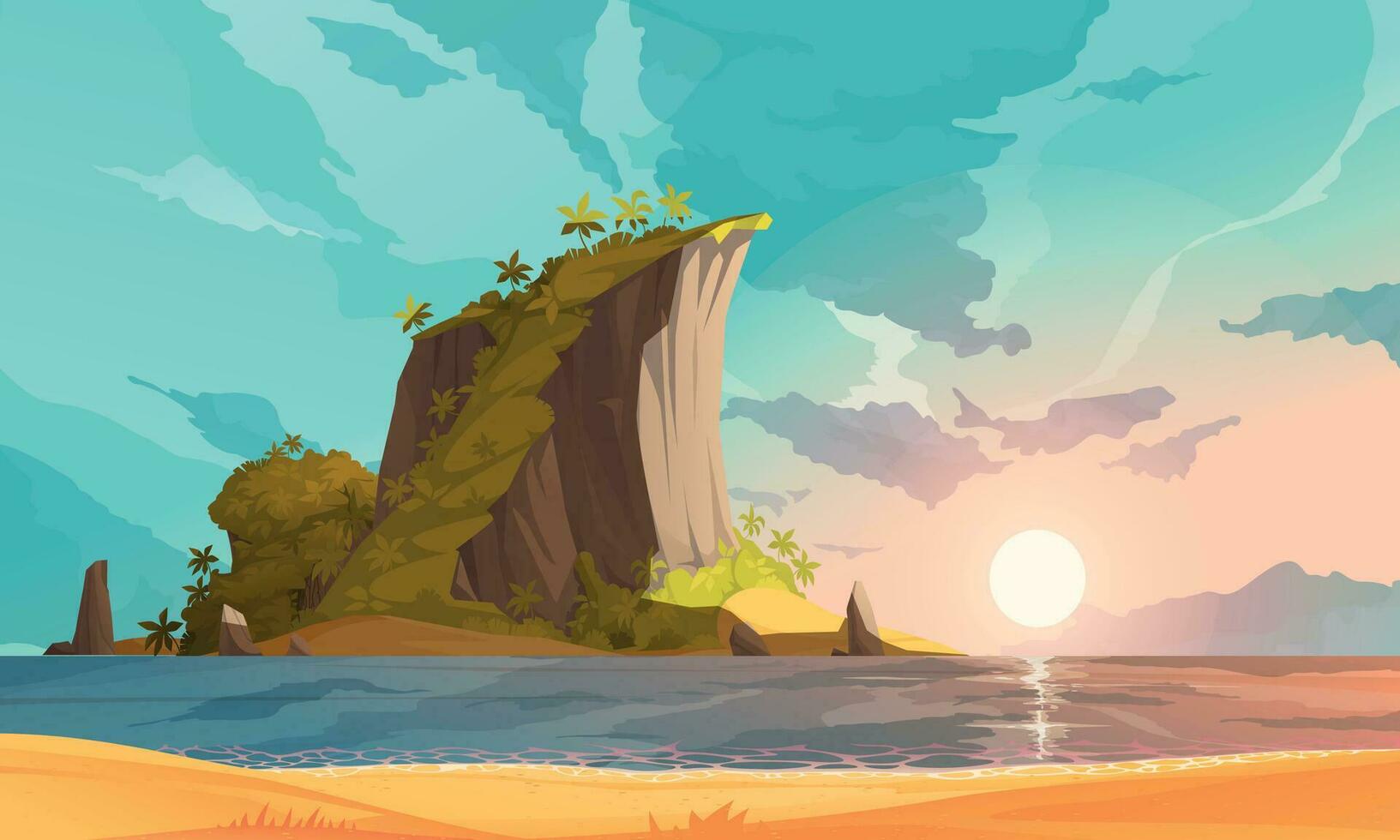 Tropical Island Cartoon vector