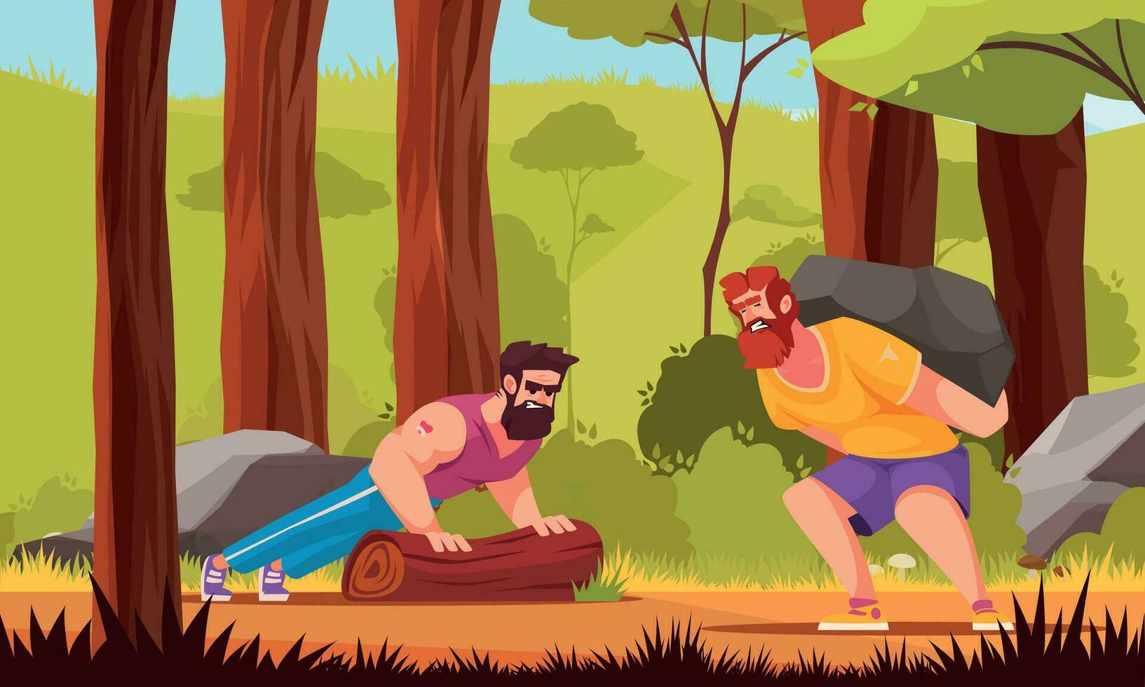 Workout Cartoon Poster vector
